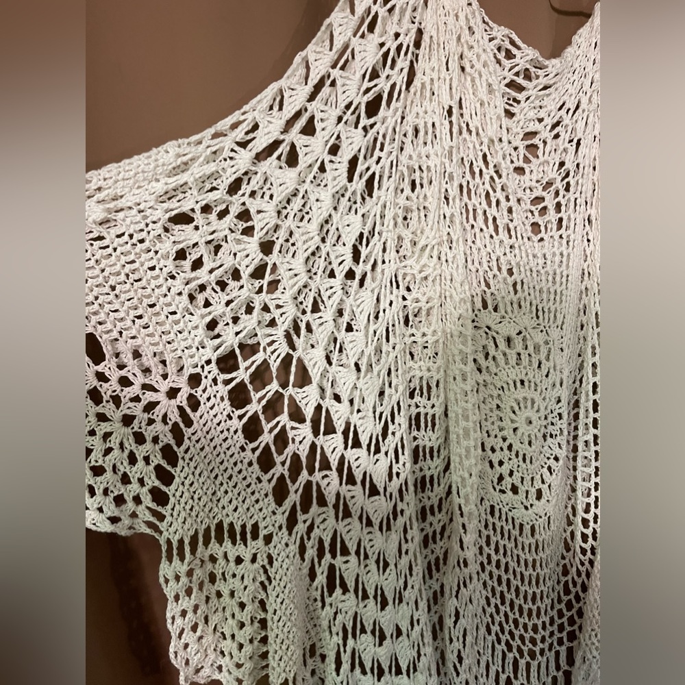 Handmade Crocheted Shawl with Train - Color Changing - Picture 6 of 8